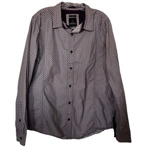 PrAna Mens  Button Up Large Cotton‎ Long Sleeve Purple Retro Slim Fit Vacation